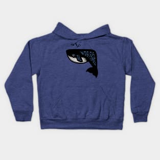 Blue Whale Minimalist Design Kids Hoodie